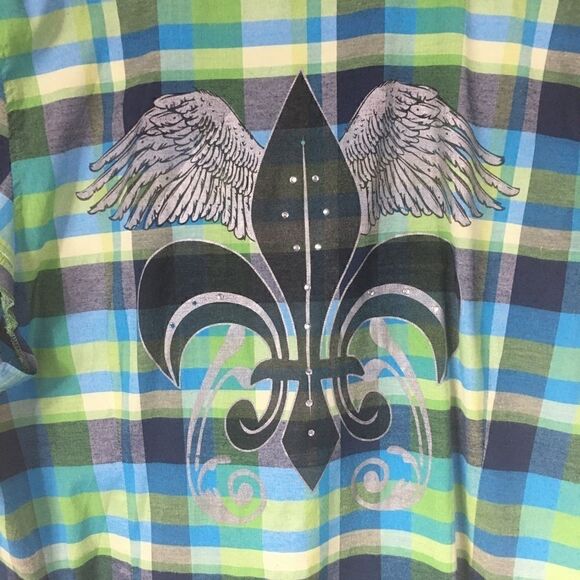 Jamie Nicole Collection size 24 back embellished green blue short sleev… - Picture 5 of 7